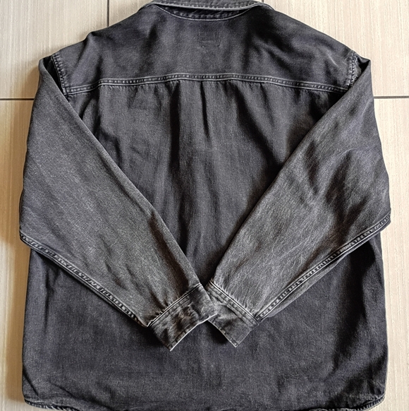 H&M Black Denim Shirt Jacket - Picture 4 of 7